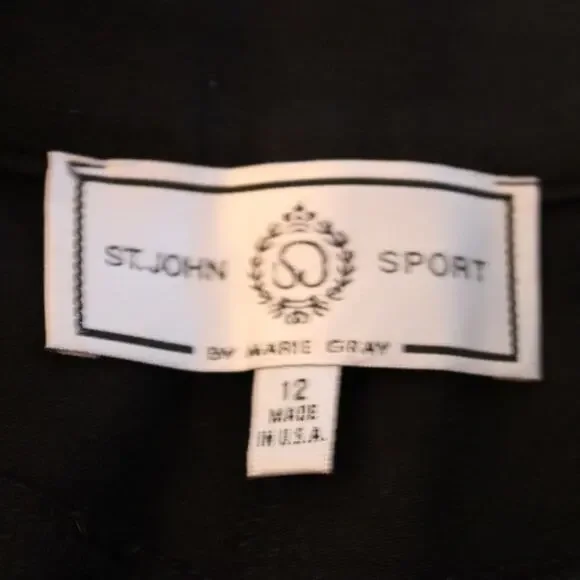 St. John Sport High Rise Wide Leg Black Trouser Pants 12